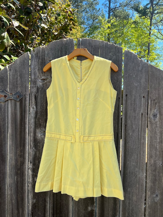 VTG 60s Handmade Yellow Skort Romper