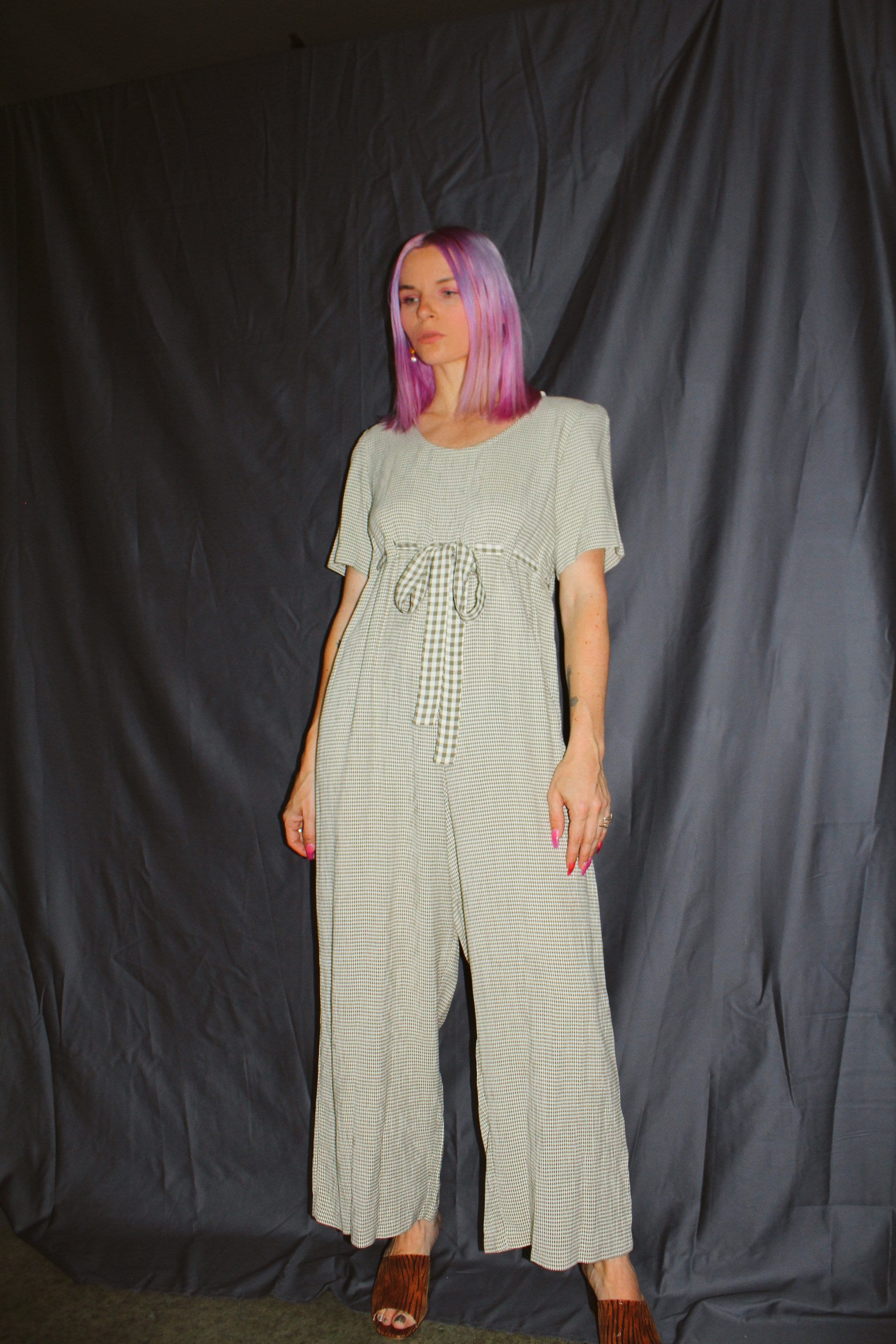 Vintage 90s Gingham Jumpsuit
