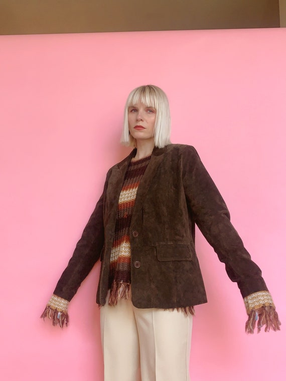 Vintage 90s Brown Suede Blazer