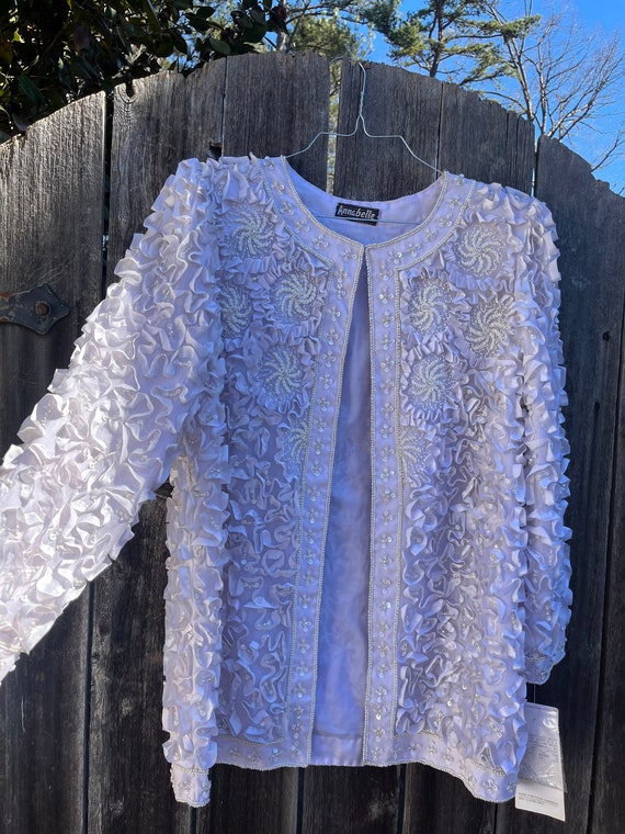 VTG 80s Pure Silk Ribbon Beaded Jacket