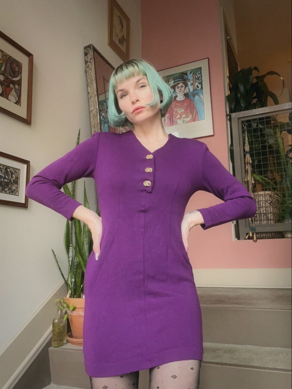 VTG 80s Purple Mini Dress