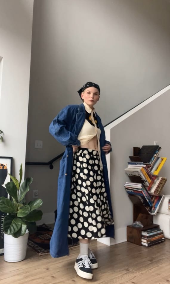 VTG Polka Dot Midi Skirt