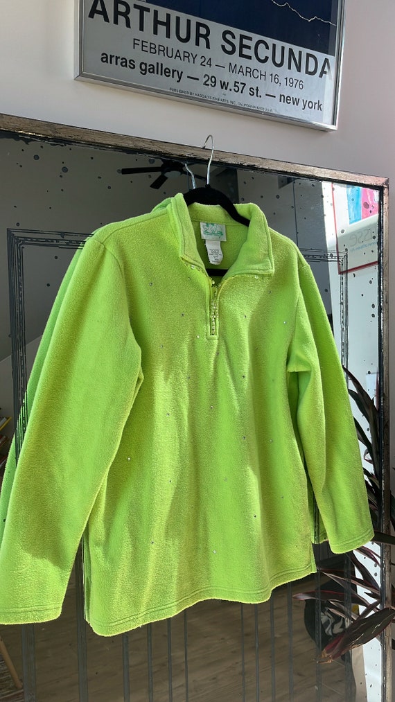 VTG 80s Neon Green Fleece Pullover