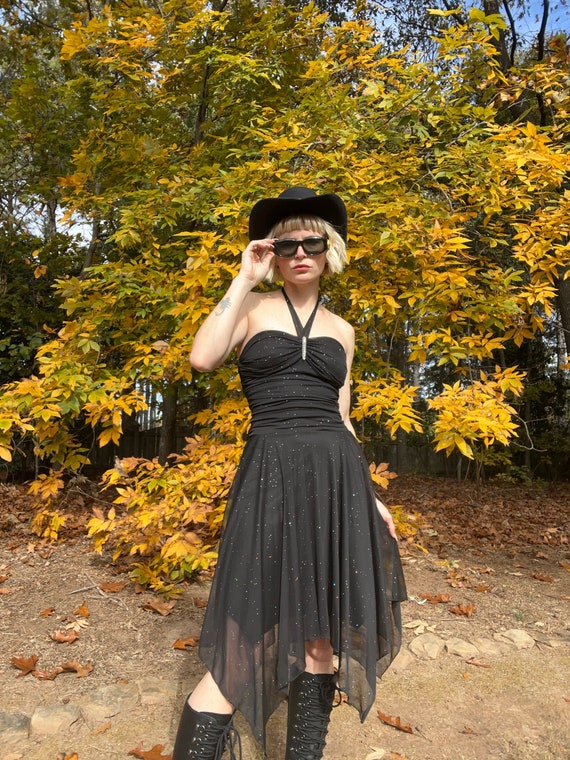 VTG Y2K Dark Sparkle Fairy Dress