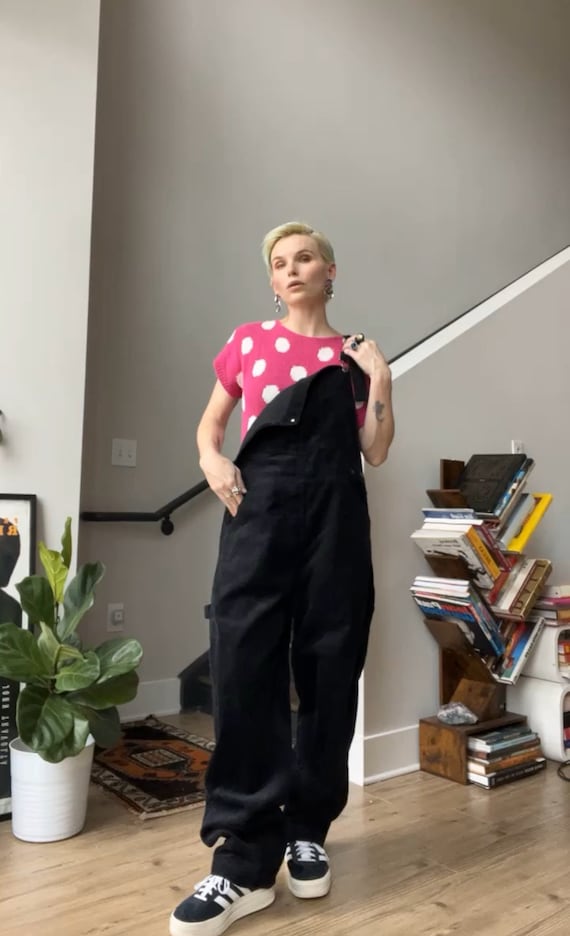 VTG 90s Black Corduroy Overalls