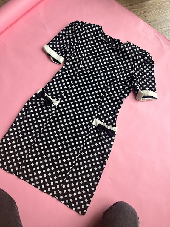 VTG 90s ‘My Michelle’ Polka Dot Bow Mini Dress - image 1