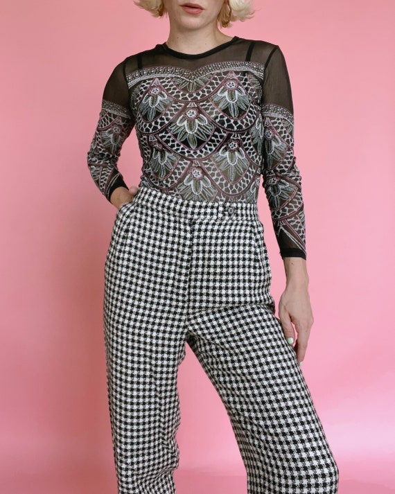 VTG 80s | B/W Houndstooth Tweed Trousers