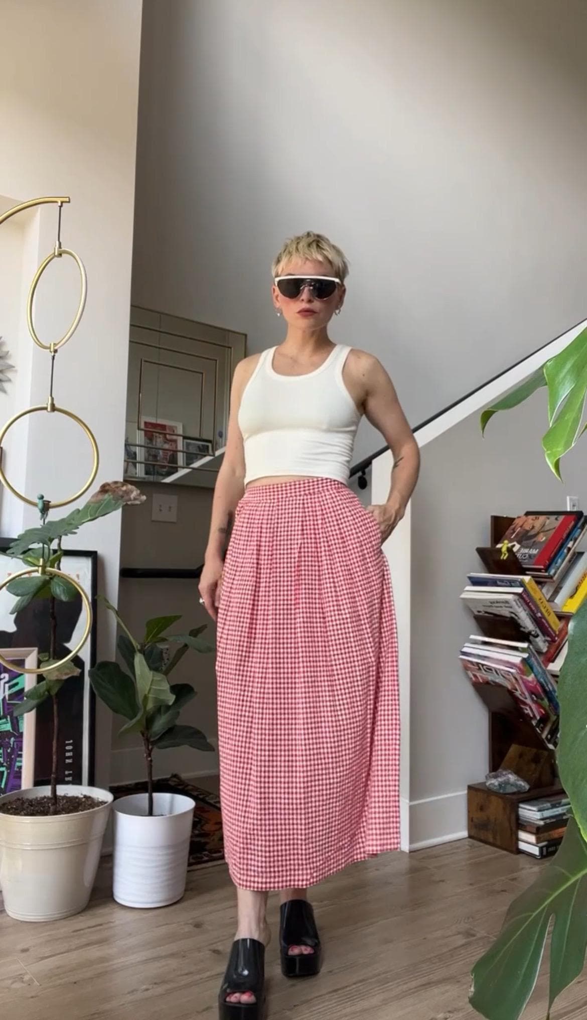 Red Gingham Skirt - Etsy UK