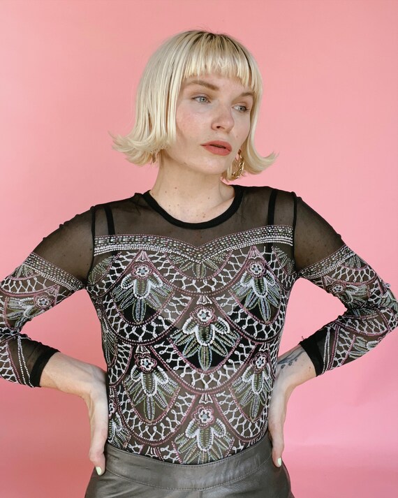 VTG 90s/Y2K Second Skin Top w/ Puff Ink