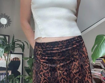 VTG Betsey Johnson-minirok uit de jaren 90 met slangenprint