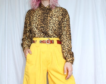 Vintage 80s | Sunshine Yellow Mom Shorts