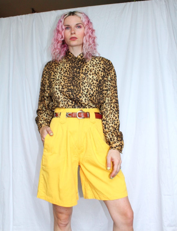 Vintage 80s | Sunshine Yellow Mom Shorts