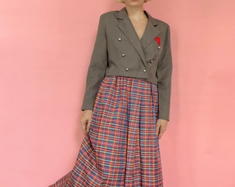 VTG 70s 1 Park Ave Plaid Maxi Skirr