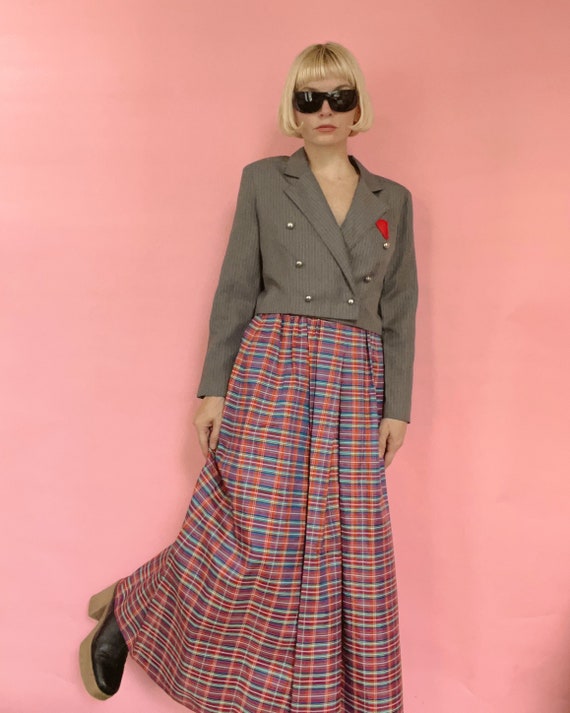 VTG 70s 1 Park Ave Plaid Maxi Skirr