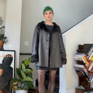 VTG Y2K Faux Suede / Faux Fur Lined Coat