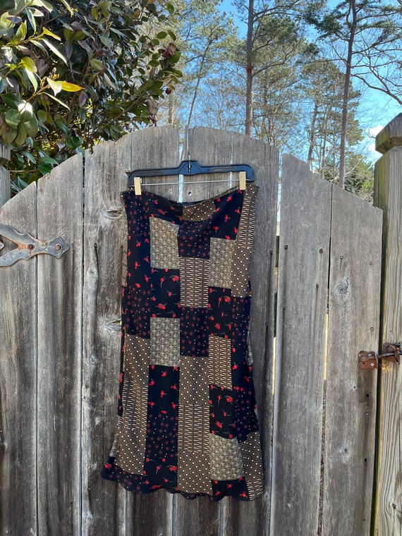 VTG 90s Patchwork Bias Cut Skirt