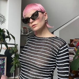 VTG jaren 90 gehaakte top met cachekralen