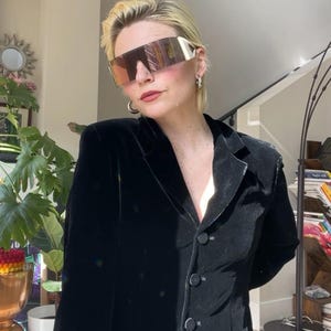 VTG zwart fluwelen blazer uit de jaren 90