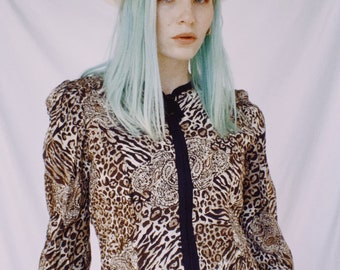 Vintage 80s | Quilted Animal Print Jacket