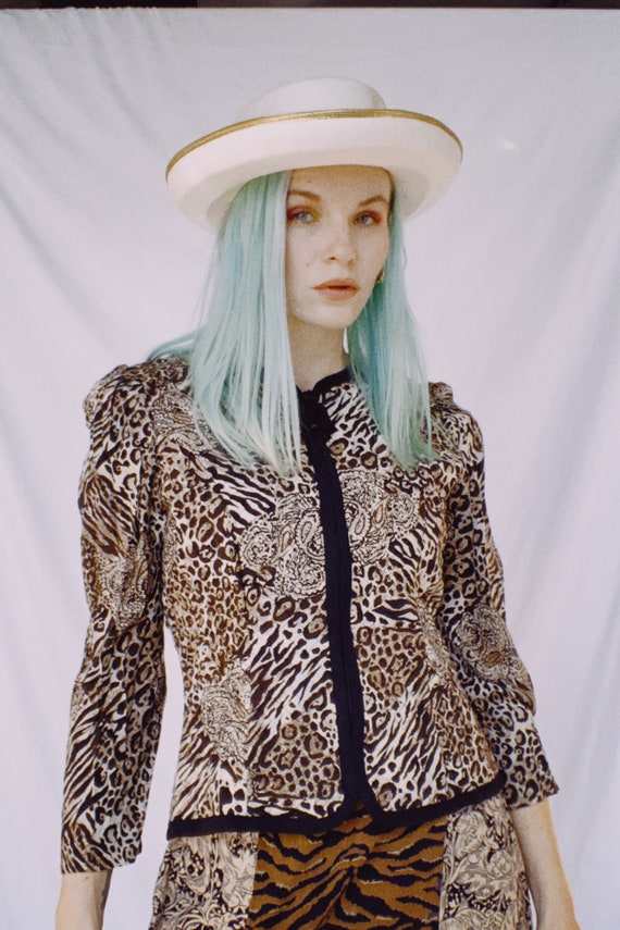 Vintage 80s | Quilted Animal Print Jacket