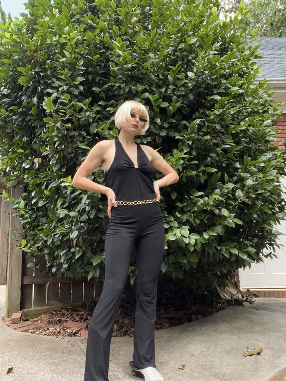 VTG 90s/Y2K Black Spandex Jumpsuit