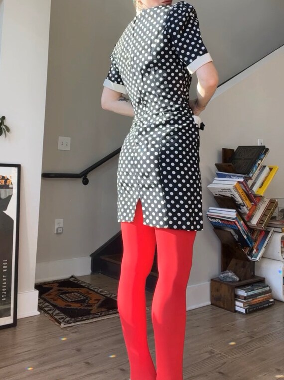 VTG 90s ‘My Michelle’ Polka Dot Bow Mini Dress - image 4