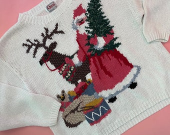 VTG 90s Orvis Santa Novelty Holiday Sweater