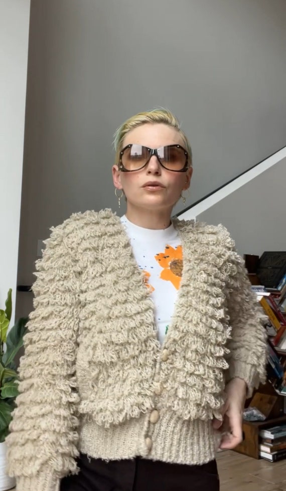 VTG 80s Shaggy Knit Cardigan