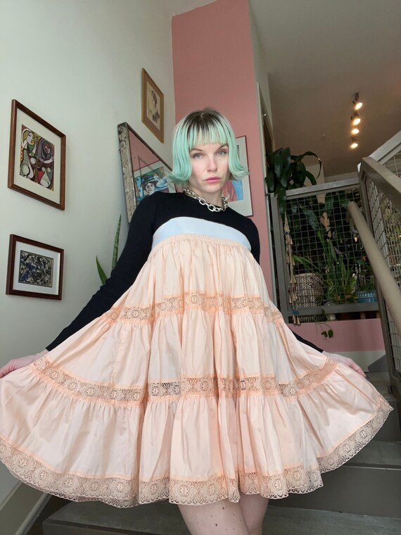 VTG 80s Peach Full Skirt