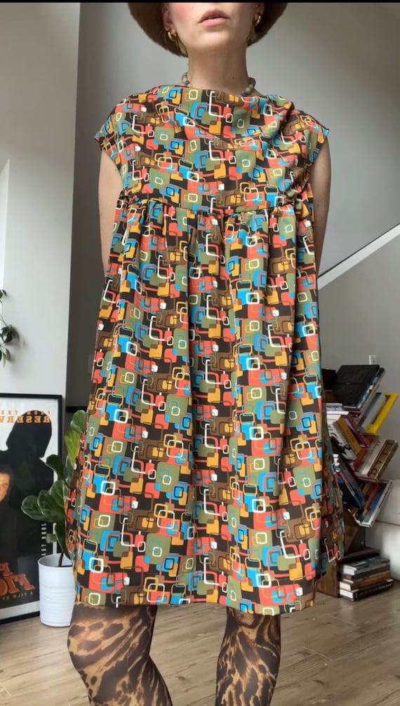 VTG Mod Handmade Printed Midi Dress