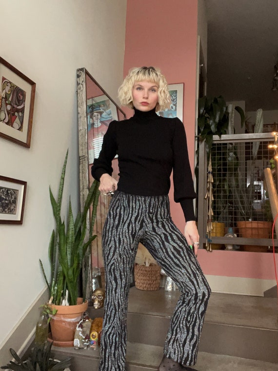 VTG Y2K Sparkle Zebra Stretch Crop Pant