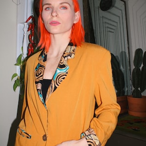 90s Blazer with Printed Trim