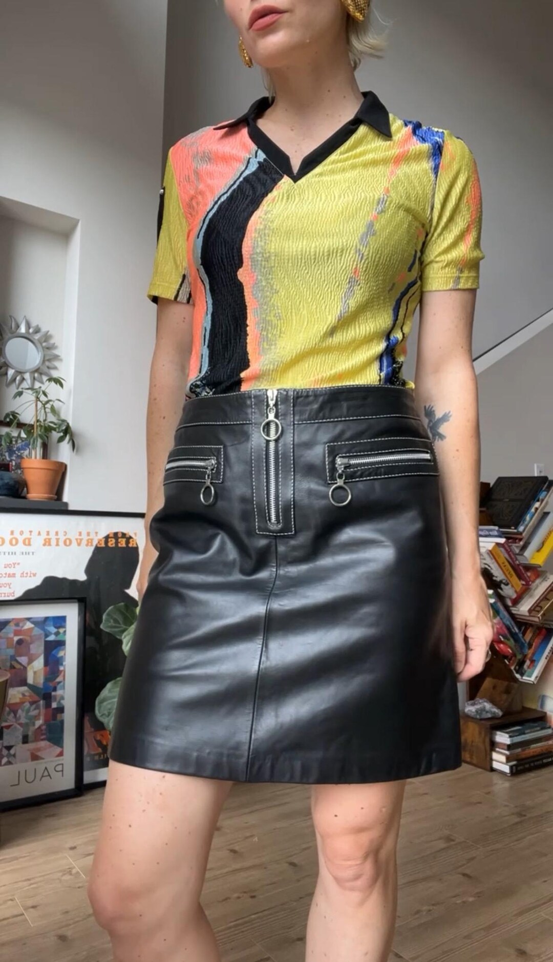 90s Black Mini Skirt