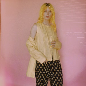 90s Leinen Weste/Top