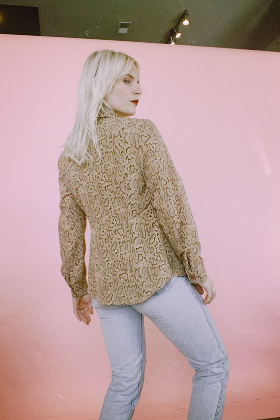 Vintage 70s Snake Print Blouse - image 2