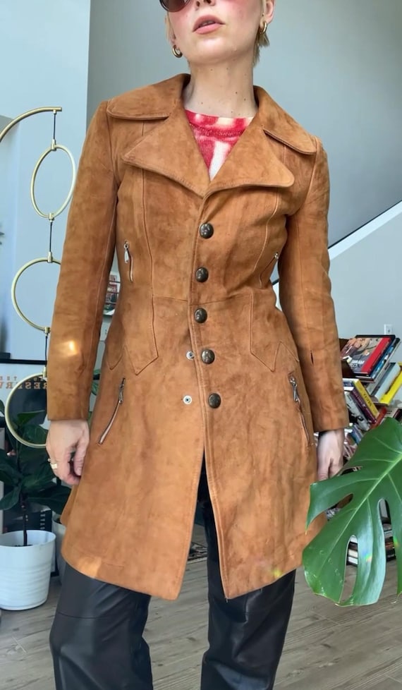 VTG 70s Camel Suede Coat