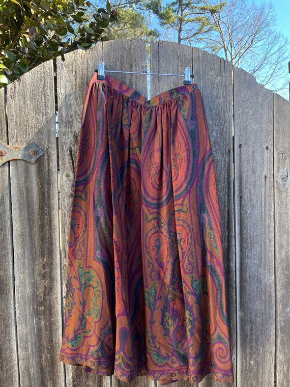 VTG 90s Printed Moody Midi Skirt