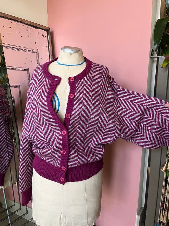 VTG 90s Boxy Chevron Cardigan