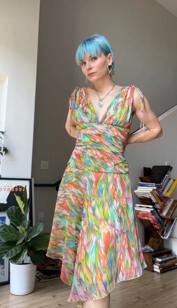 VTG Y2K Colorful Flowy Dress