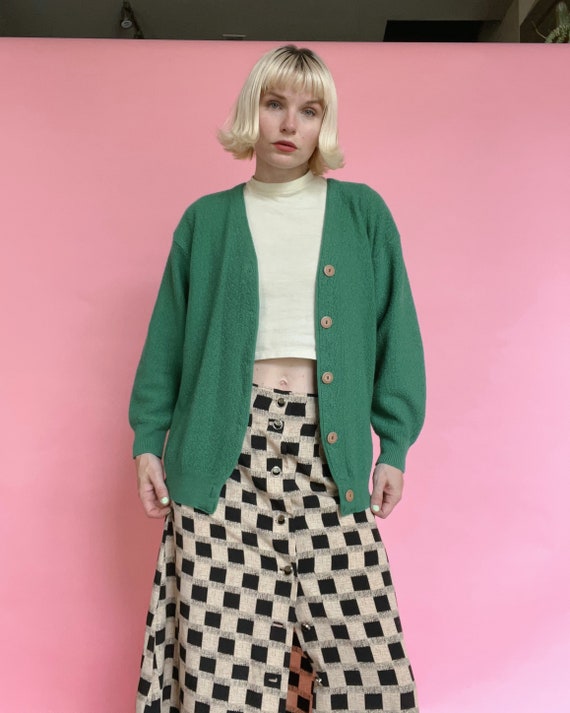 VTG 90s | Emerald Green Sweater Cardigan