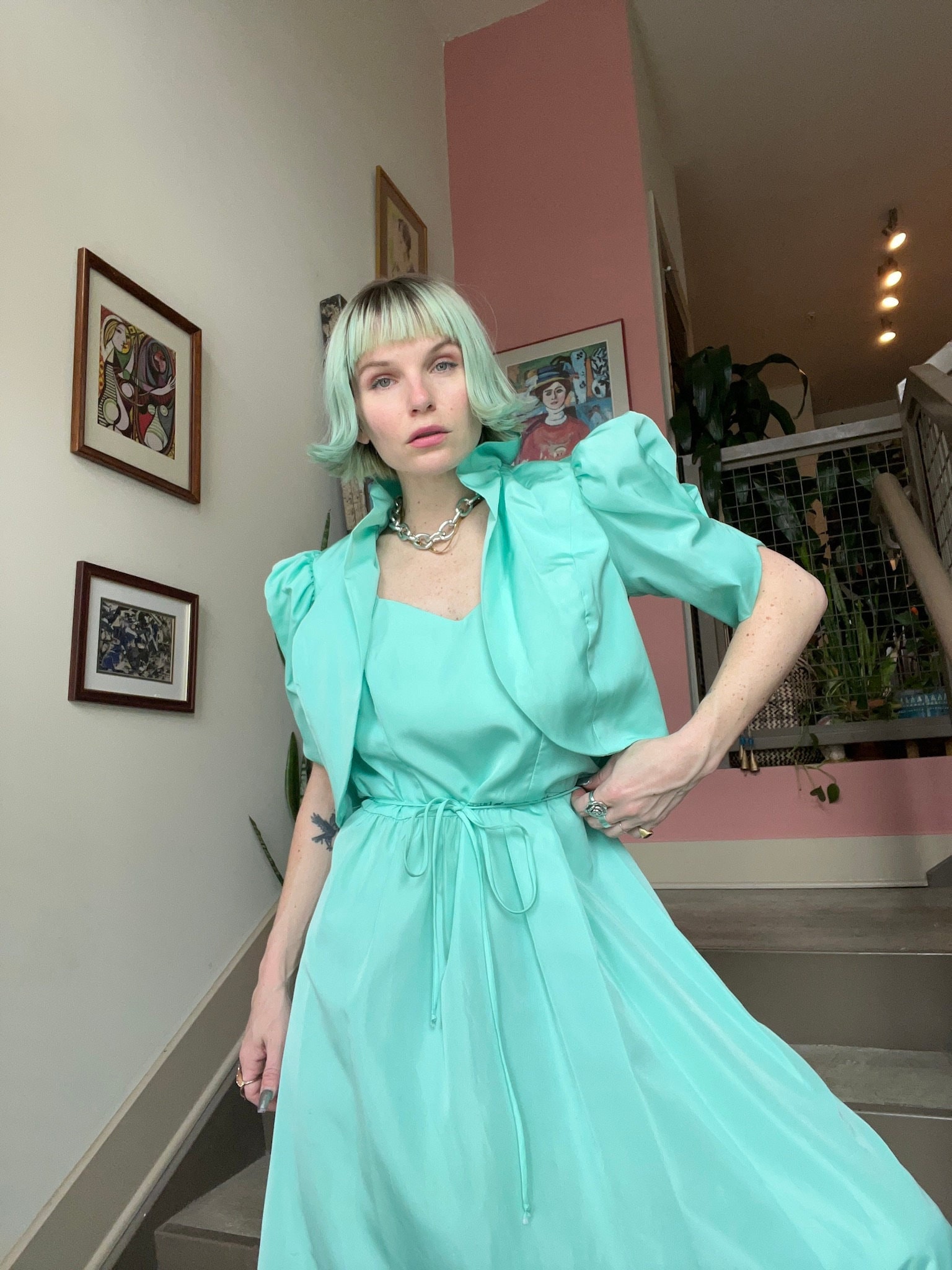 seafoam green dress