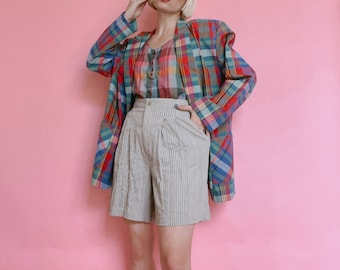 Vintage 80s Stripe Bermuda Shorts