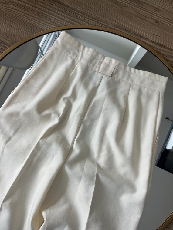 VTG 80s Eggshell Cream Trousers - image 7
