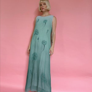 Vintage 90s Ombre Floral Midi Dress image 1