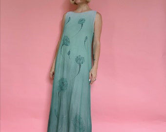 Vintage 90s Ombre Floral Midi Dress