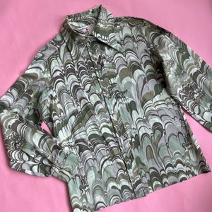 VTG 70s OPI Sage Green Blouse