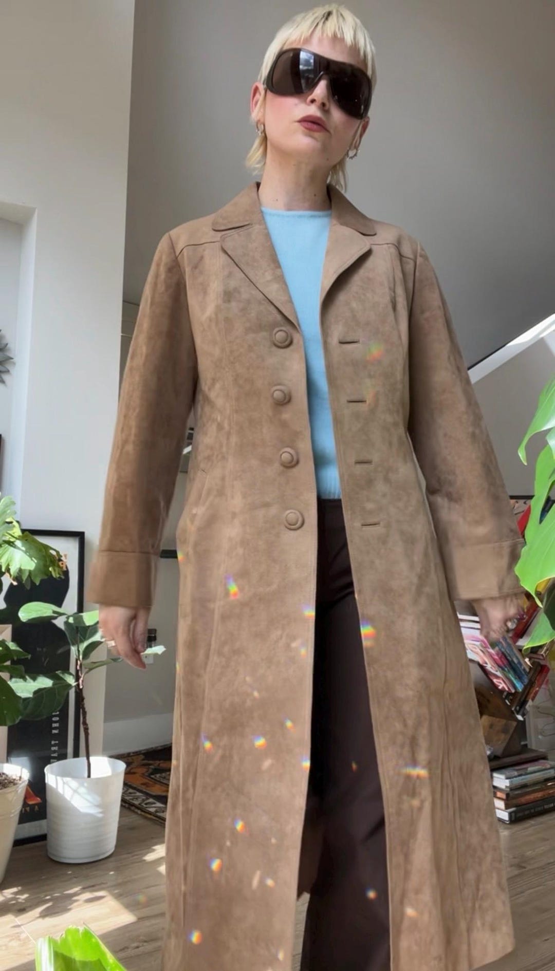 Micro Pattern Trench VTG 70s Micro Suede Trench Coat - Etsy