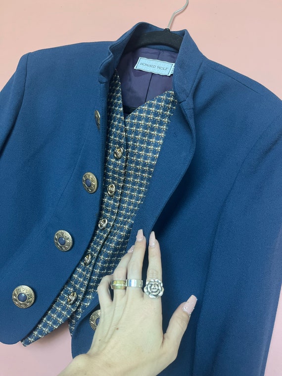 VTG 80s Cropped Vested Blazer - image 2