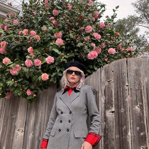 Vintage Heather Grey Blazer w/ Velvet Collar