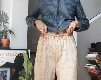 Pantalones de terciopelo dorado de los años 70 VTG